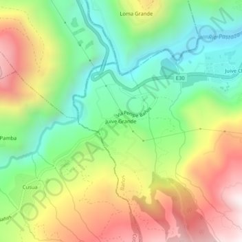 Carte topographique Juive Grande, altitude, relief