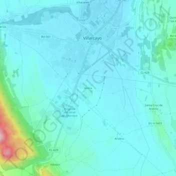 Carte topographique Horna, altitude, relief