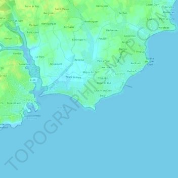 Carte topographique Le Cosquer, altitude, relief