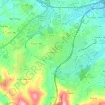 Carte topographique Mareo de Abajo, altitude, relief