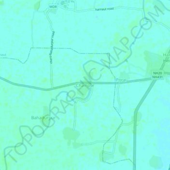 Carte topographique Chainpur, altitude, relief