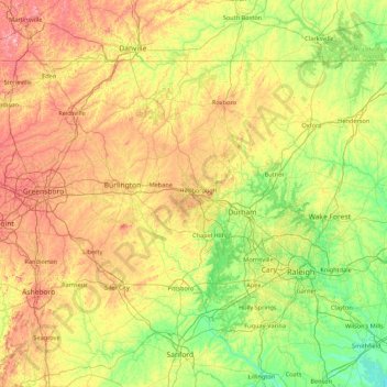 Carte topographique Orange, altitude, relief