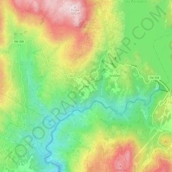 Carte topographique Cela, altitude, relief