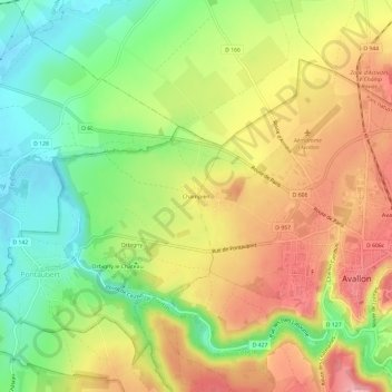 Carte topographique Champien, altitude, relief