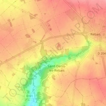 Carte topographique Le Vinot, altitude, relief
