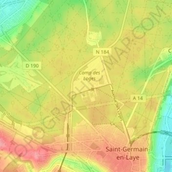 Carte topographique La Mare des Loges, altitude, relief