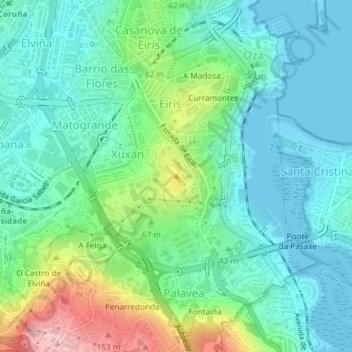Carte topographique Monte Mero, altitude, relief