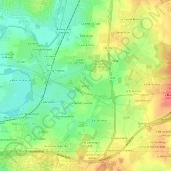 Carte topographique La Lice, altitude, relief
