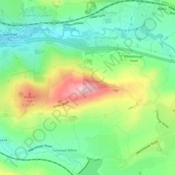 Carte topographique Eccles Pike, altitude, relief