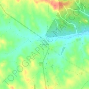 Carte topographique Carregueiro, altitude, relief