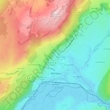 Carte topographique Le Tremplin, altitude, relief