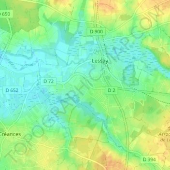 Carte topographique Les Landelles, altitude, relief