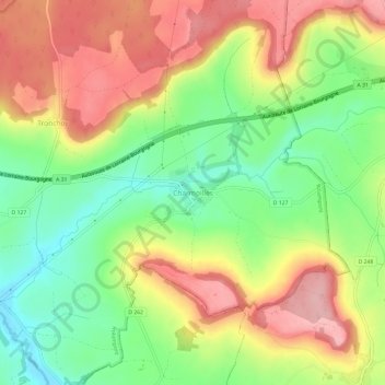 Carte topographique Charmoilles, altitude, relief