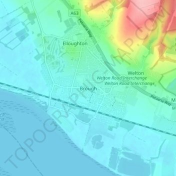 Carte topographique Brough, altitude, relief