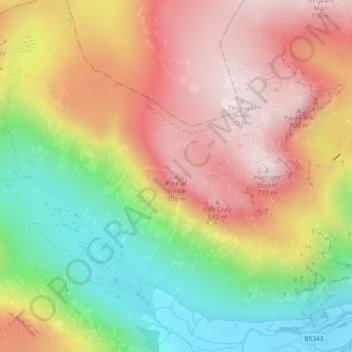 Carte topographique Pike of Stickle, altitude, relief