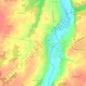 Carte topographique La Grange à Rabot, altitude, relief