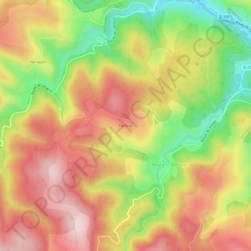 Carte topographique Piéfaud, altitude, relief