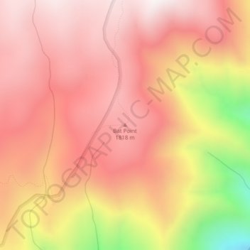 Carte topographique Bat Point, altitude, relief
