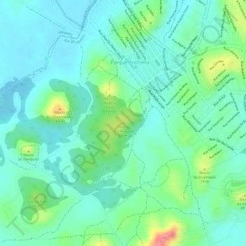 Carte topographique Morro do Carrapato, altitude, relief