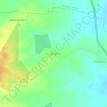 Carte topographique Posanipalle, altitude, relief