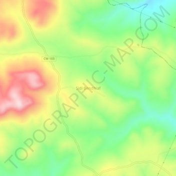 Carte topographique Sidi Bendhiaf, altitude, relief