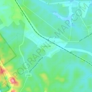 Carte topographique Sedenak, altitude, relief