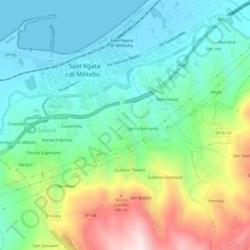 Carte topographique Pairò, altitude, relief