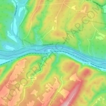 Carte topographique Okonoko, altitude, relief