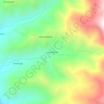Carte topographique Los Cedros, altitude, relief
