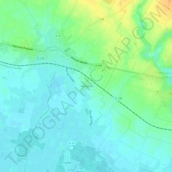 Carte topographique Nermoux, altitude, relief