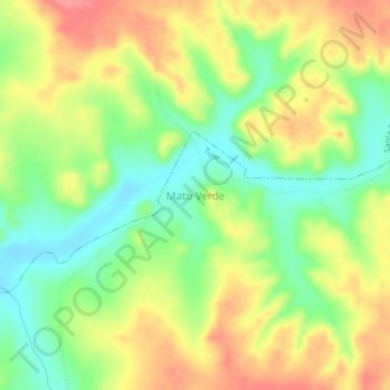 Carte topographique Mato Verde, altitude, relief