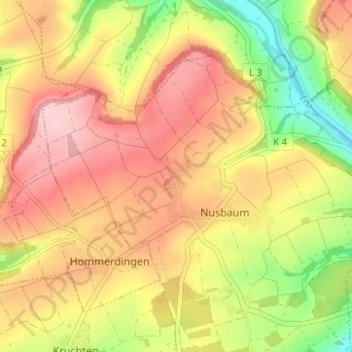 Carte topographique Freilingen, altitude, relief