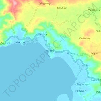 Carte topographique Paranas, altitude, relief