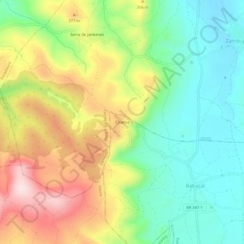 Carte topographique Chanca, altitude, relief