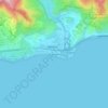 Carte topographique Malibu Beach, altitude, relief