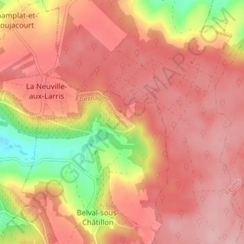 Carte topographique Paradis, altitude, relief