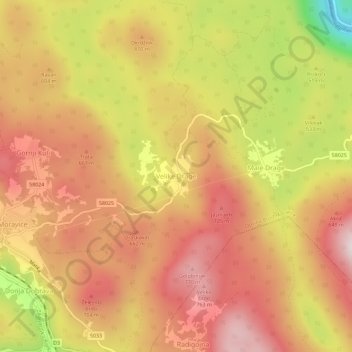 Carte topographique Velike Drage, altitude, relief