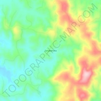 Carte topographique Zanabahona, altitude, relief