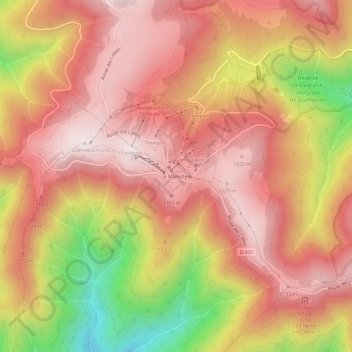 Carte topographique Le Markstein, altitude, relief