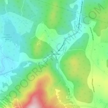 Carte topographique North Windham, altitude, relief