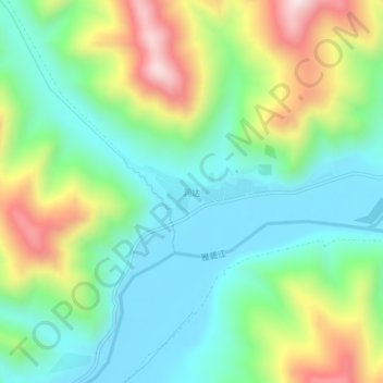 Carte topographique Dongda, altitude, relief