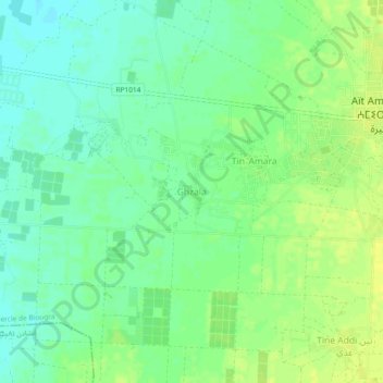 Carte topographique Ghzala, altitude, relief