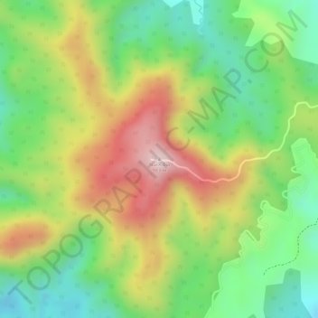 Carte topographique Núi A Bia, altitude, relief