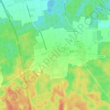 Carte topographique Hofolding, altitude, relief