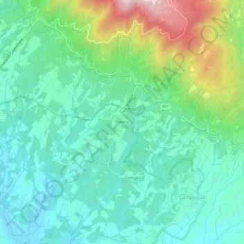 Carte topographique Traiana, altitude, relief