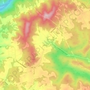 Carte topographique Canvas, altitude, relief