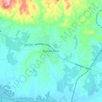 Carte topographique Buenos Aires, altitude, relief