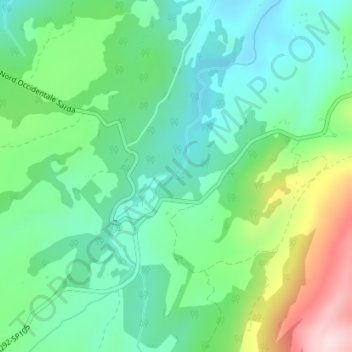 Carte topographique Cascata Riu Lacanu, altitude, relief