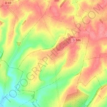 Carte topographique Bertaignemont, altitude, relief