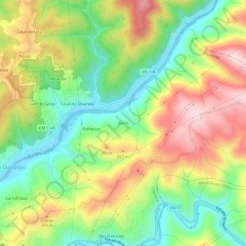 Carte topographique Zorro, altitude, relief